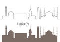 Turkey logo. Isolated Turkish architecture on white background